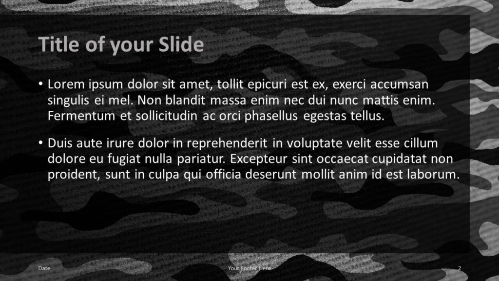 Free CAMO Template for Google Slides – Title and Content Slide (Variant 1)