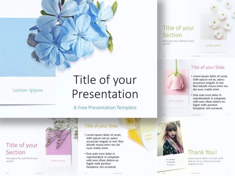 Free Color Cards and Flowers Template for PowerPoint and Google Slides