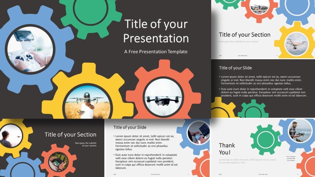 Free Gears Template for Google Slides and PowerPoint