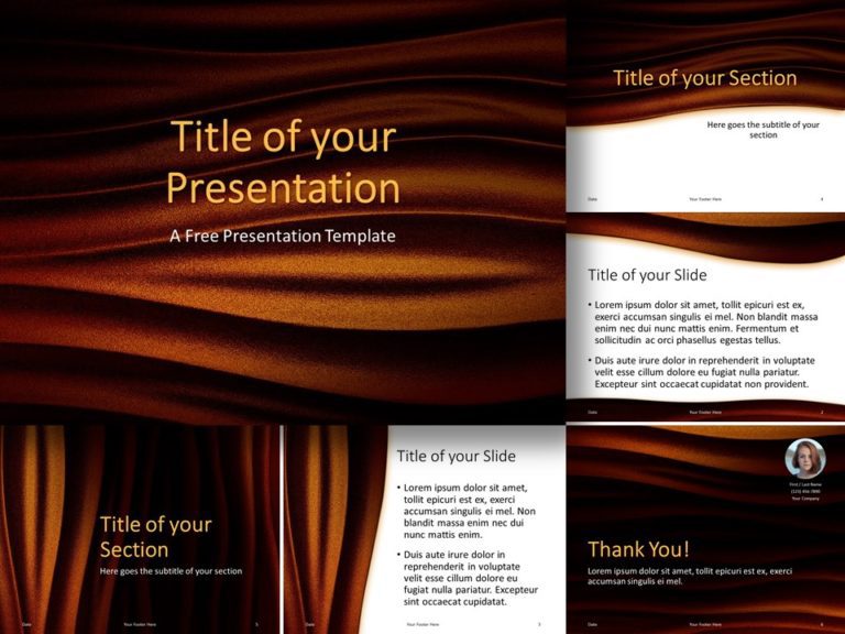 Free Golden Waves Template for PowerPoint and Google Slides