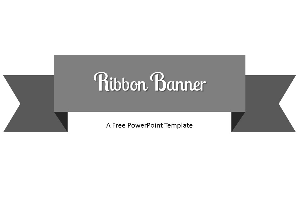 Free Gray Ribbon Banner PowerPoint Template