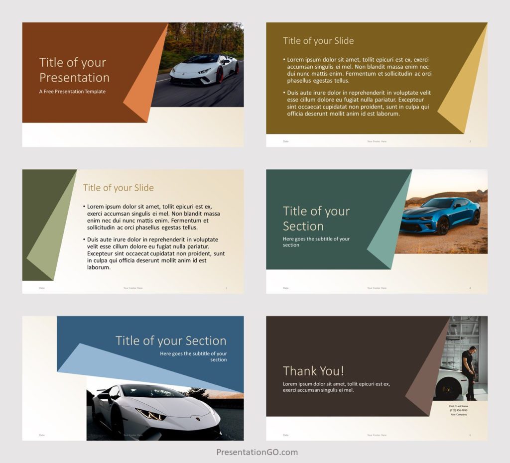Free Simple Folding PowerPoint Template - Example with Photos