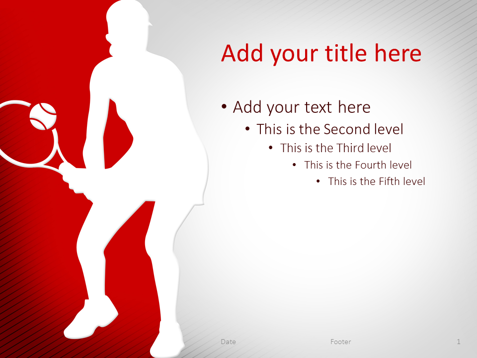 Tennis PowerPoint Template Red