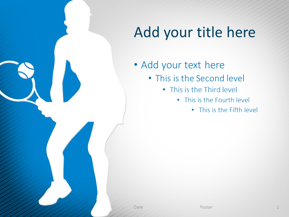 Free Tennis PowerPoint Template Blue
