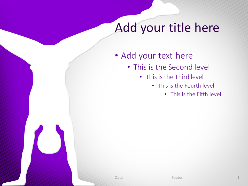 Gymnastics PowerPoint Template Purple