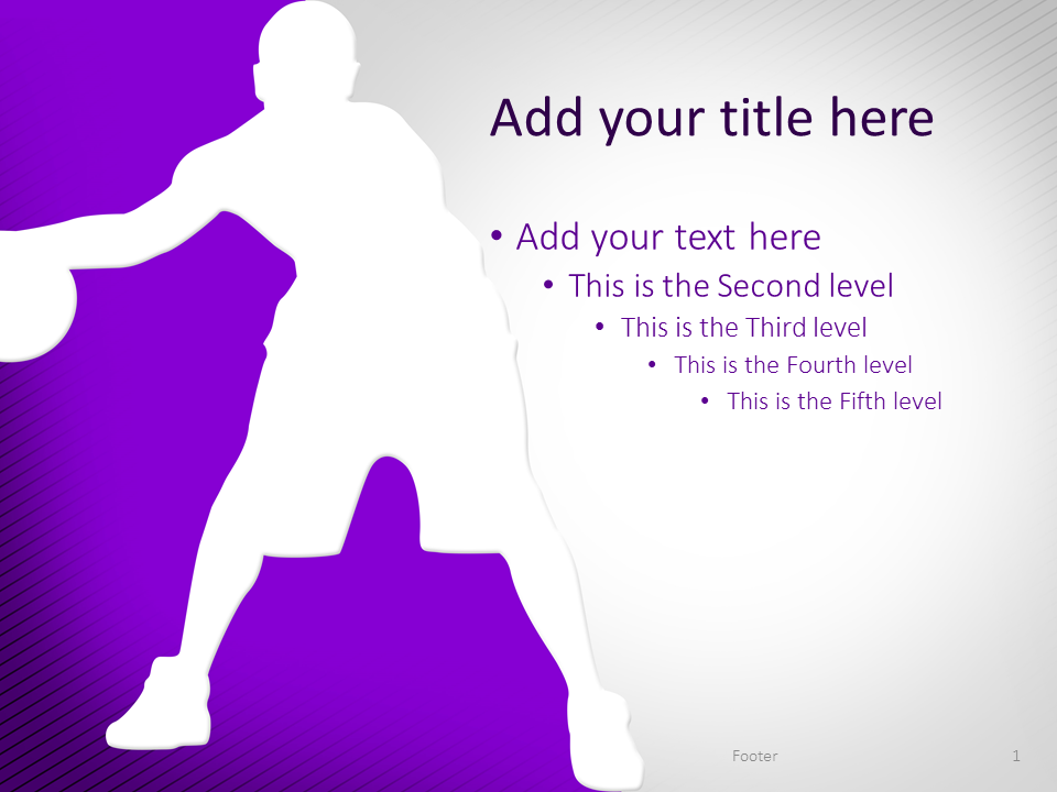 Basketball PowerPoint Template Purple