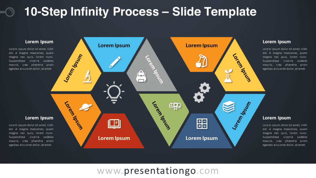 Free 10-Step Infinity Process Diagram for PowerPoint and Google Slides
