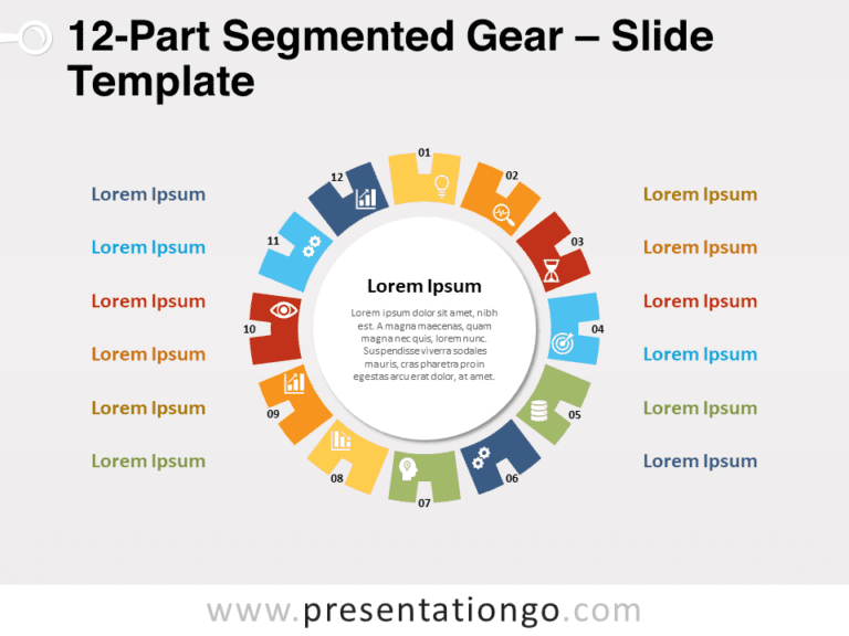 Free 12-Part Segmented Gear for PowerPoint