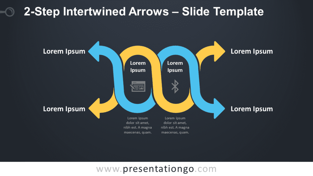 Free 2-Step Intertwined Arrows Graphic for PowerPoint and Google Slides
