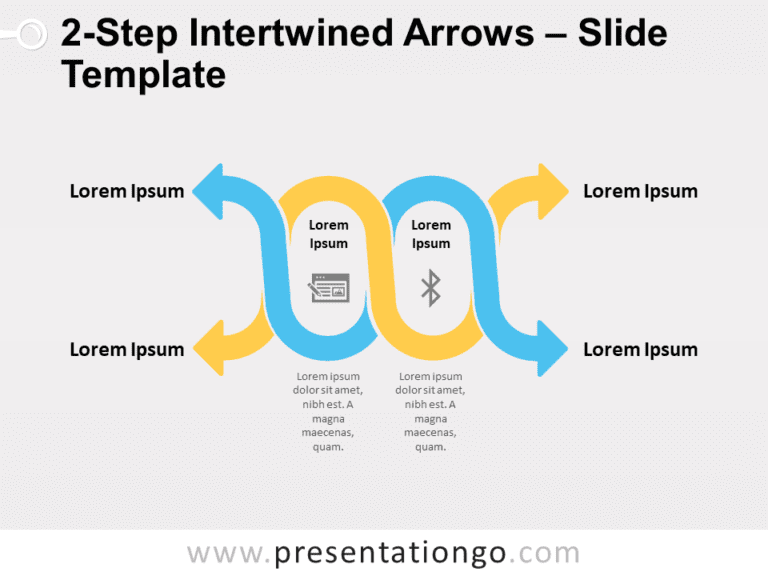 Free 2-Step Intertwined Arrows for PowerPoint
