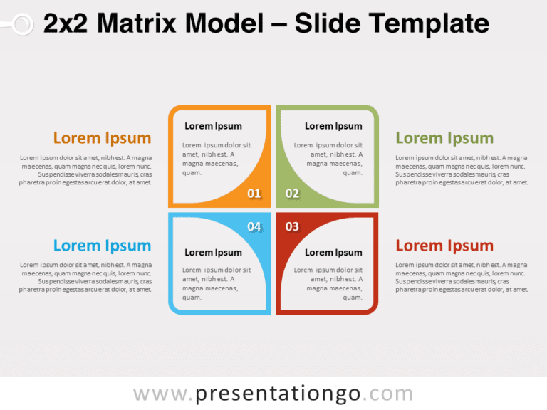 Free 2x2 Matrix Model for PowerPoint