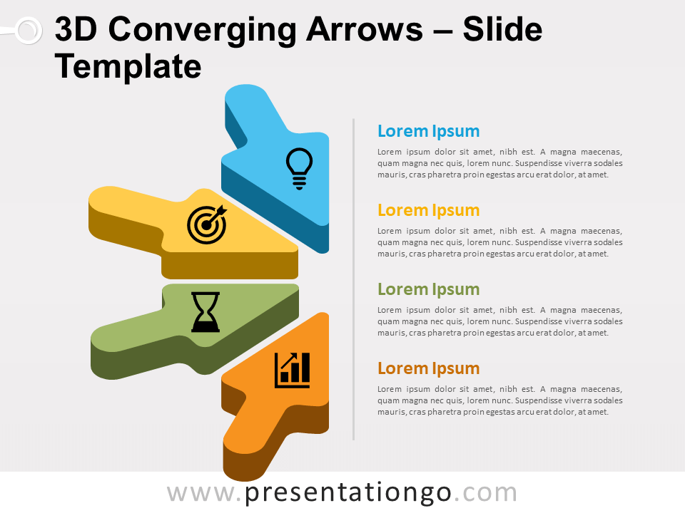 Free 3D Converging Arrows for PowerPoint