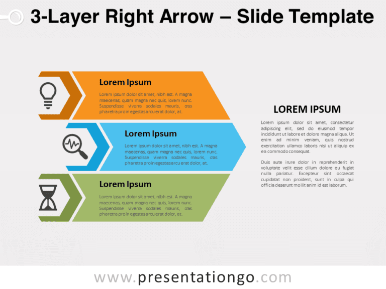 Free 3-Layer Right Arrow for PowerPoint