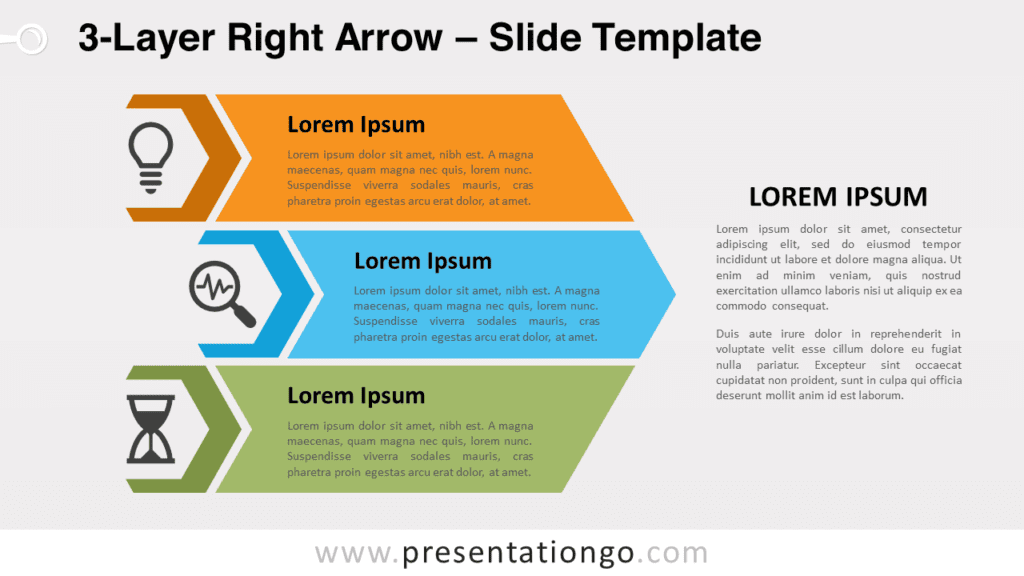 Free 3-Layer Right Arrow for PowerPoint and Google Slides