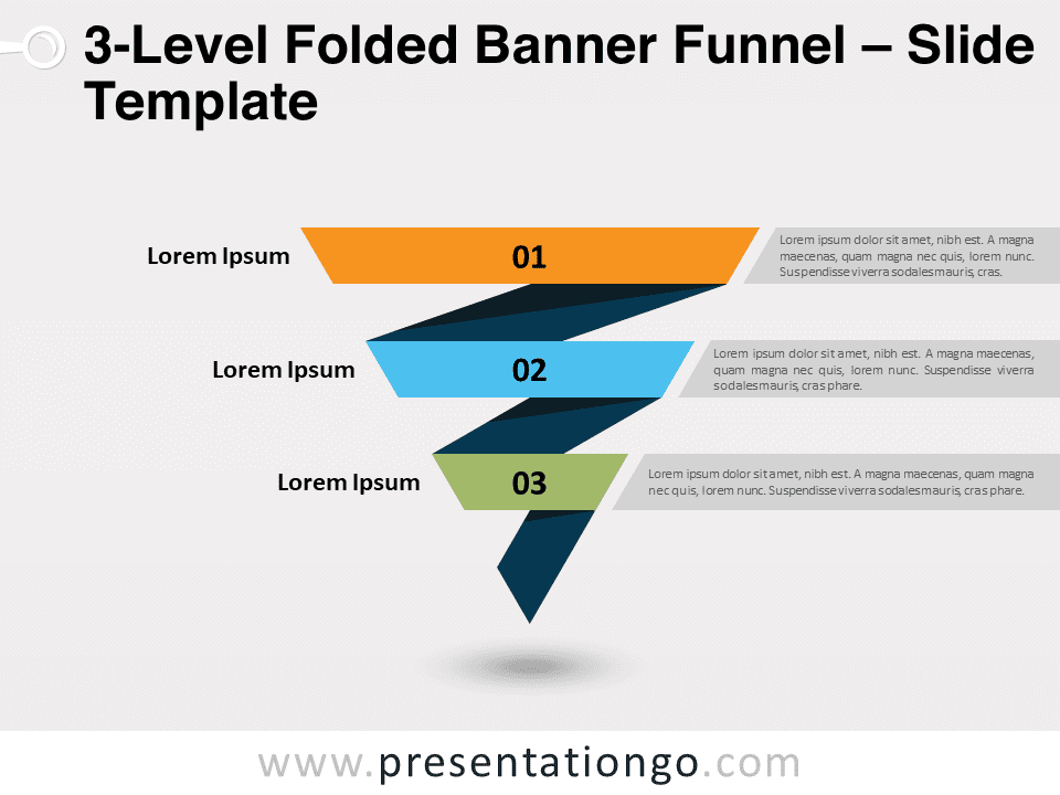 Free 3-Level Folded Banner Funnel for PowerPoint