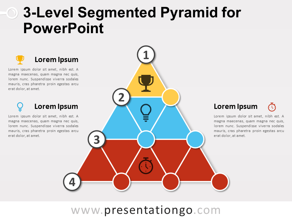 Free 3-Level Segmented Pyramid for PowerPoint