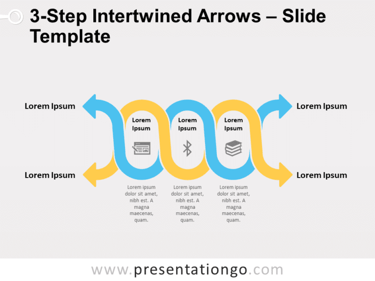Free 3-Step Intertwined Arrows for PowerPoint