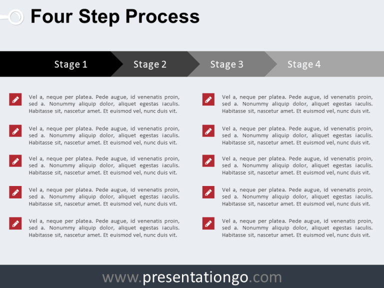 Free 4 Step Process PowerPoint Template