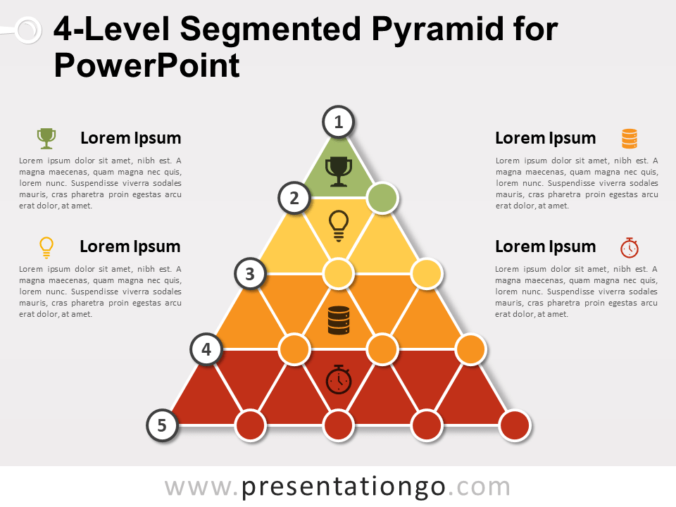 Free 4-Level Segmented Pyramid for PowerPoint