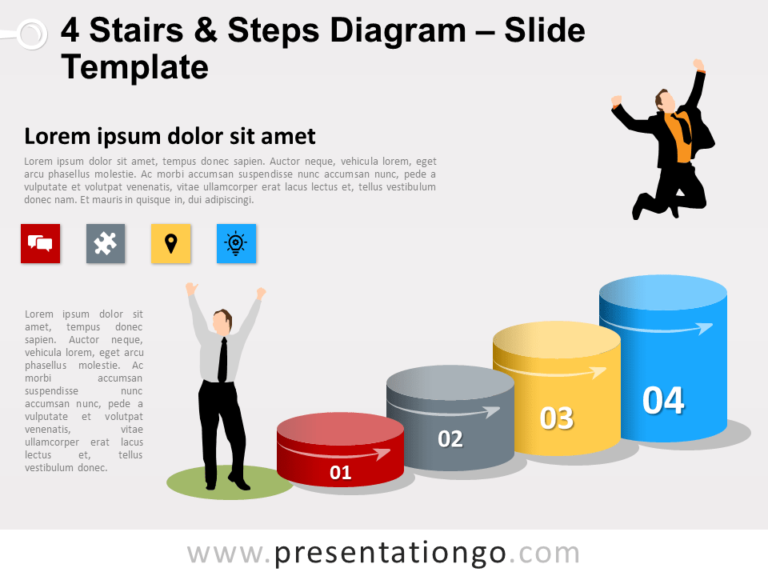 Free 4 Stairs and Steps Slide Template