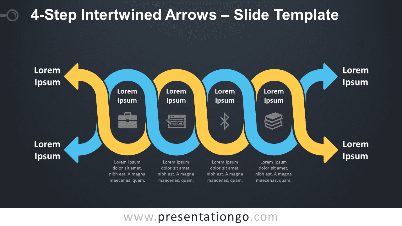 Free 4-Step Intertwined Arrows Graphic for PowerPoint and Google Slides