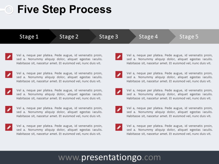 Free 5 Step Process PowerPoint Template
