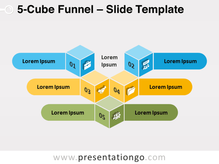 Free 5-Cube Funnel for PowerPoint