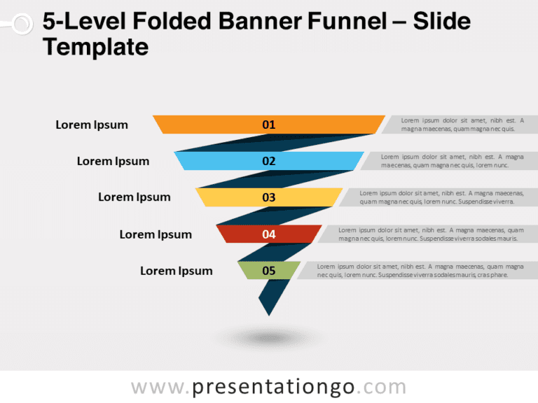 Free 5-Level Folded Banner Funnel for PowerPoint