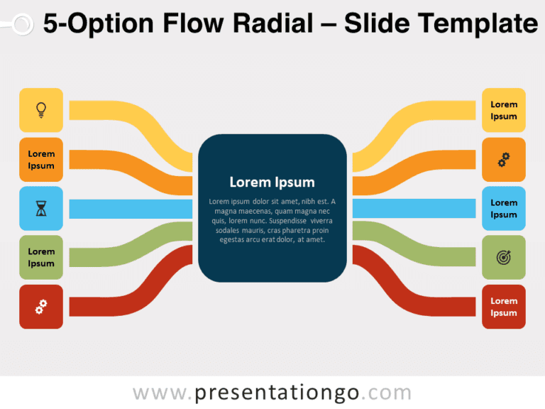 Free 5-Option Flow Radial for PowerPoint