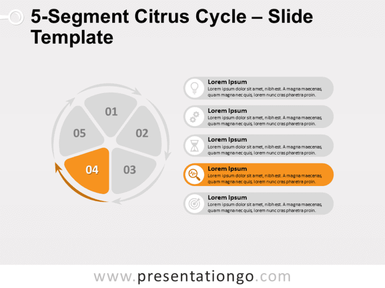 Free 5-Segment Citrus Cycle 4th for PowerPoint