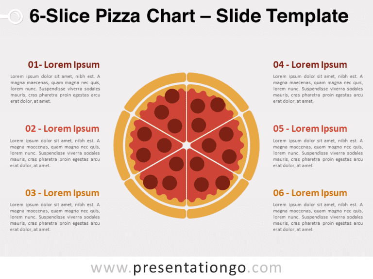 Free 6-Slice Pizza Chart for PowerPoint