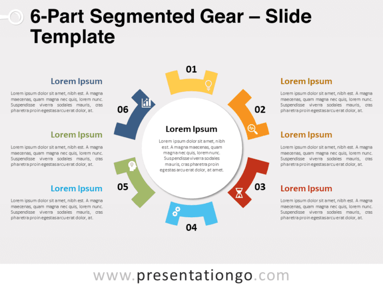Free 6-Part Segmented Gear for PowerPoint