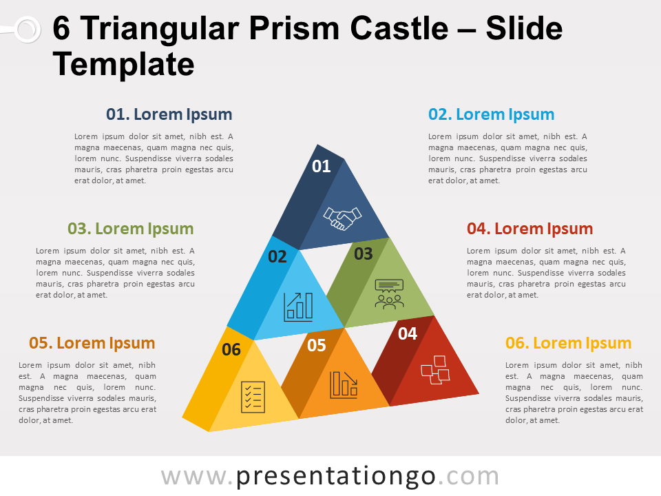 Free 6 Triangular Prism Castle for PowerPoint