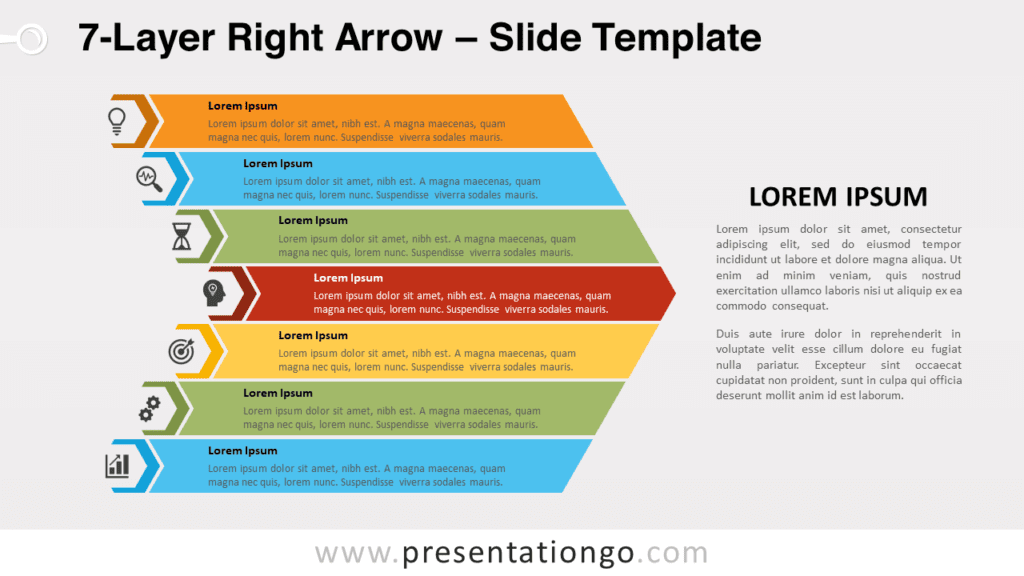 Free 7-Layer Right Arrow for PowerPoint and Google Slides