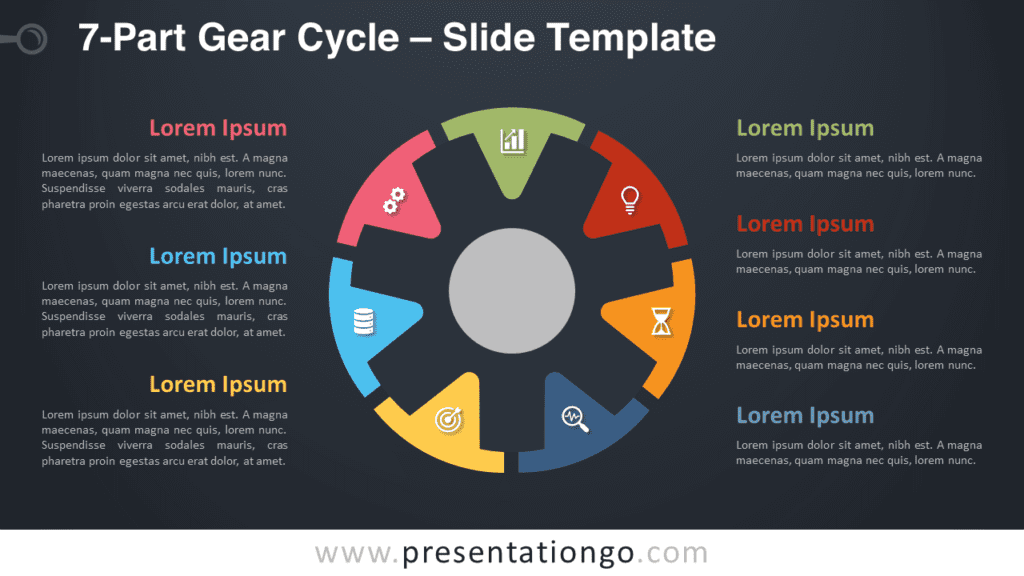 Free 7-Part Gear Cycle Diagram for PowerPoint and Google Slides