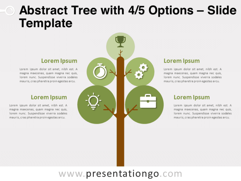 Free Abstract Tree with 4/5 Options for PowerPoint