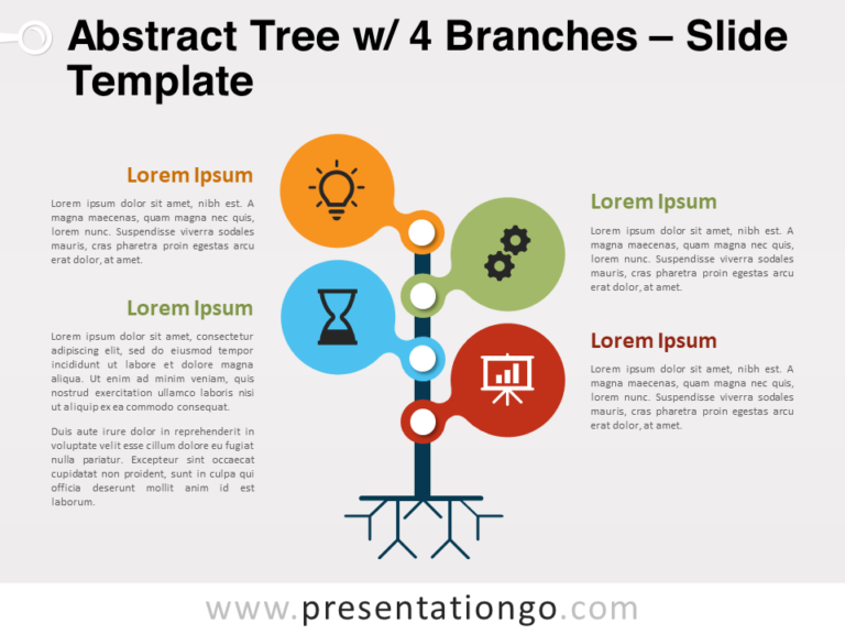 Free Abstract Tree with 4 Branches for PowerPoint