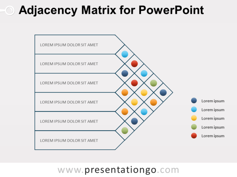 Free Adjacency Matrix Diagram for PowerPoint
