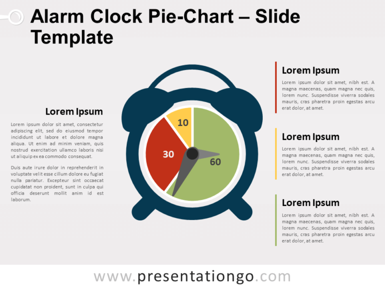 Free Alarm Clock Pie-Chart for PowerPoint