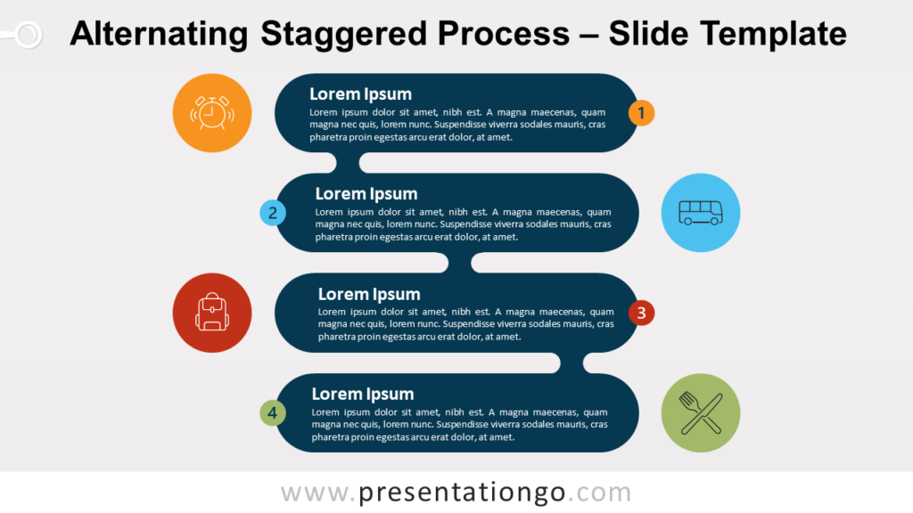 Free Alternating Staggered Process for PowerPoint and Google Slides