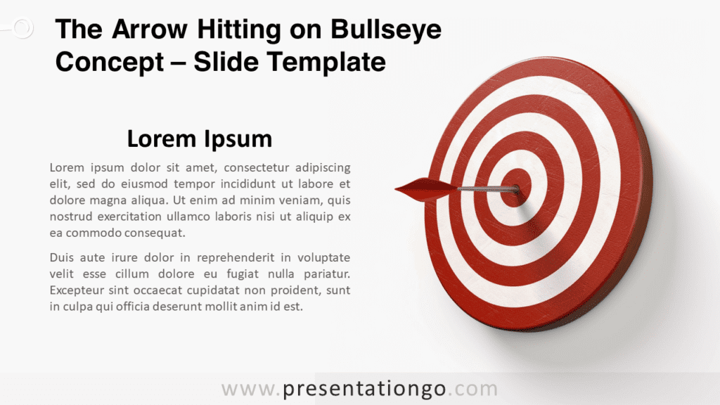 Free Arrow Hitting on Bullseye Concept for PowerPoint and Google Slides