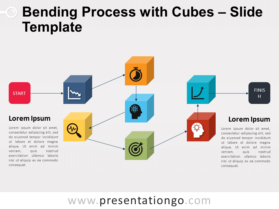 Free Bending Process with Cubes for PowerPoint