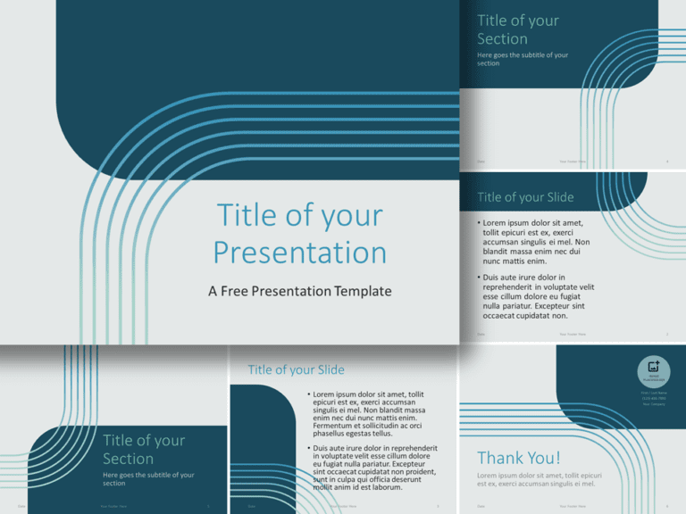 Free Blue Gradient Corners Template for PowerPoint and Google Slides
