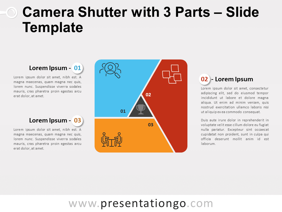 Free Camera Shutter with 3 Parts for PowerPoint