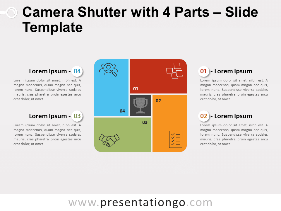 Free Camera Shutter with 4 Parts for PowerPoint