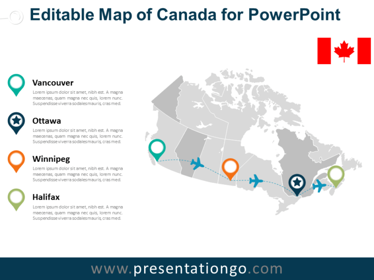 Free Map of Canada for PowerPoint
