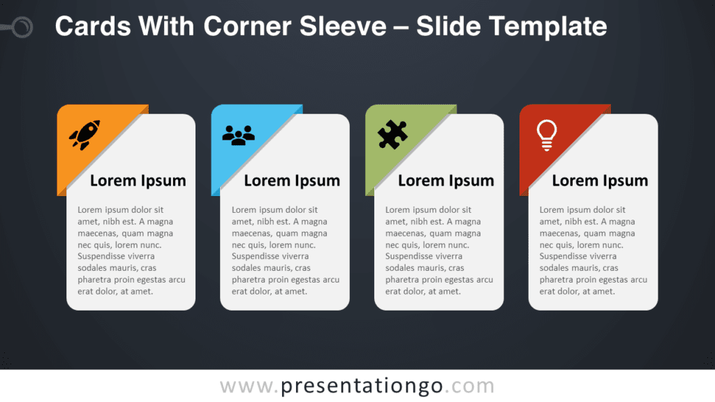 Free Cards with Corner Sleeve Graphics for PowerPoint and Google Slides