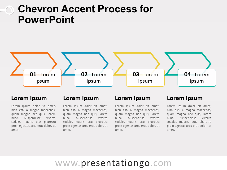 Chevron Accent Process Diagram for PowerPoint