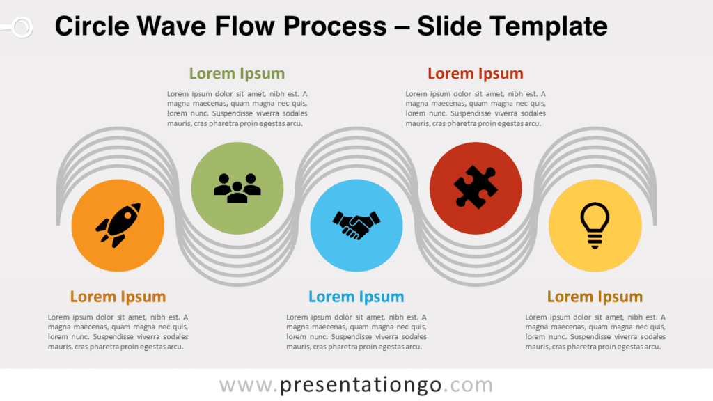 Free Circle Wave Flow Process for PowerPoint and Google Slides