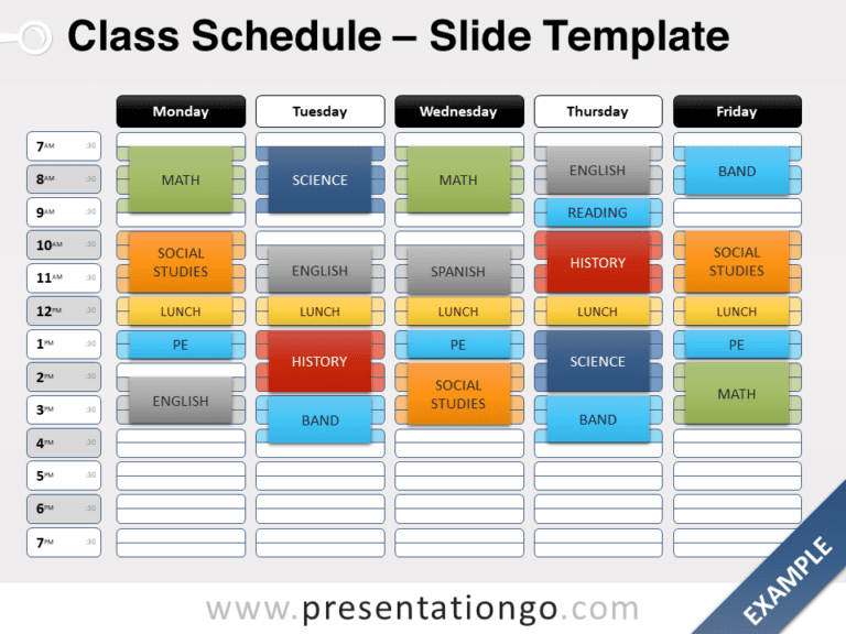 Class Schedule Template for PowerPoint